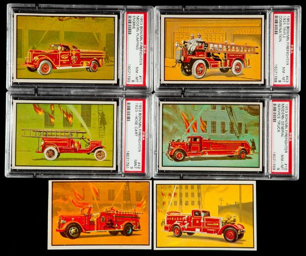 1953 BOWMAN FIREFIGHTERS LOT OF 28 DIFFERENT