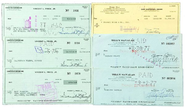 LOT OF 6 ENTERTAINMENT PERSONALITY SIGNED CHECKS