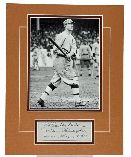HOME RUN BAKER SIGNED AND INSCRIBED ALBUM PAGE