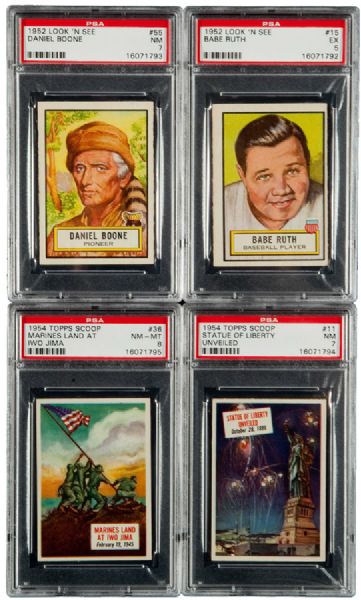 1952 TOPPS LOOK N SEE NEAR SET (126/135) AND 1954 TOPPS SCOOPS PARTIAL SET (79/156)
