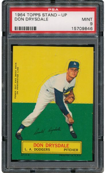 1964 TOPPS STAND-UP DON DRYSDALE MINT PSA 9 (POP 1 OF 2)