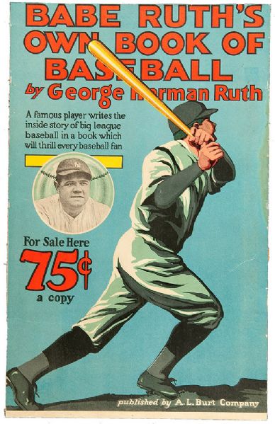 BABE RUTHS OWN BOOK OF BASEBALL ADVERTISING DISPLAY