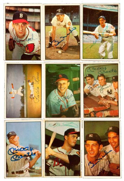 1953 BOWMAN COLOR COMPLETE SET WITH 141 SIGNED CARDS