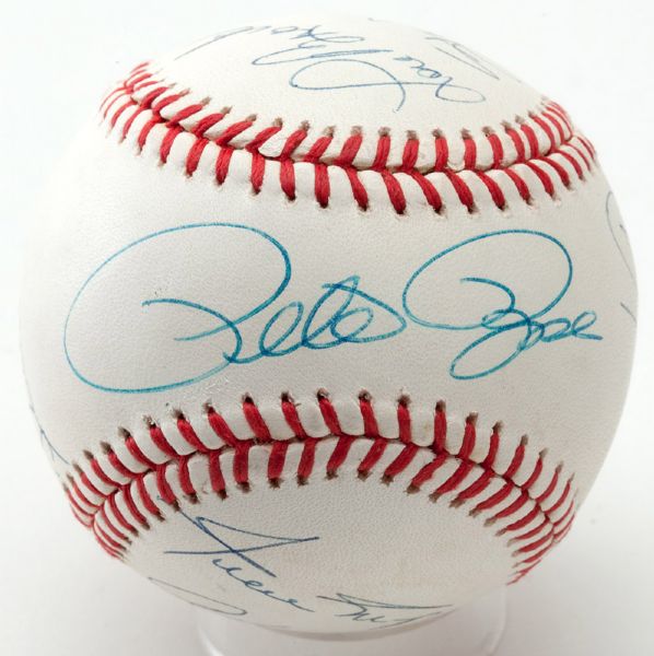 3000 HIT CLUB BASEBALL SIGNED BY 9 MEMBERS