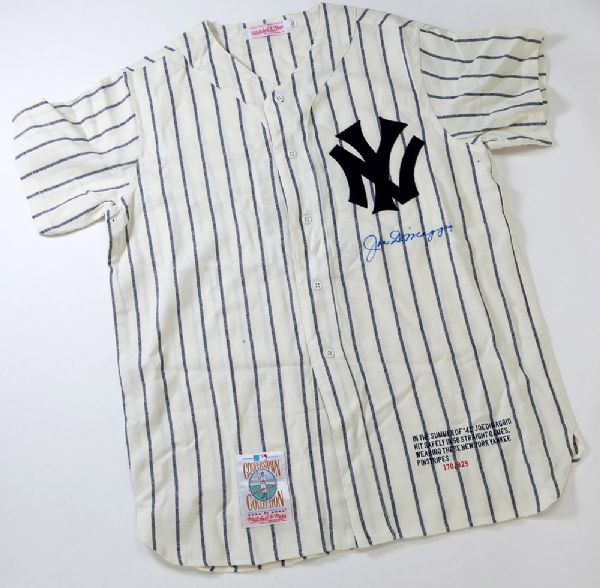 JOE DIMAGGIO SIGNED MITCHELL & NESS COOPERSTOWN COLLECTION LIMITED EDITION STITCHED JERSEY #170/325