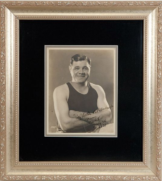 1920S BABE RUTH SIGNED AND INSCRIBED PHOTO