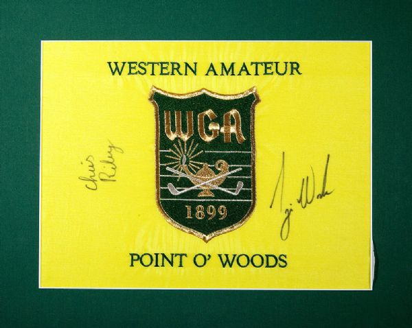 WESTERN AMATEUR PIN FLAG SIGNED BY TIGER WOODS