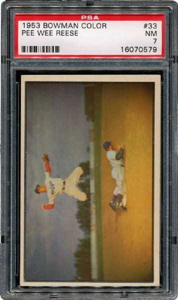 1953 BOWMAN COLOR #33 PEE WEE REESE NM PSA 7