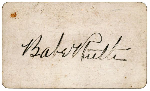 BABE RUTH BACK SIGNED BUSINESS CARD