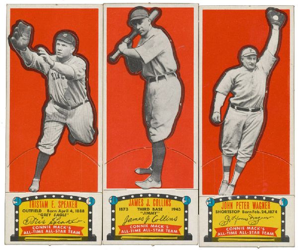 1951 TOPPS CONNIE MACK ALL-STARS LOT OF 3 - WAGNER, SPEAKER AND J. COLLINS