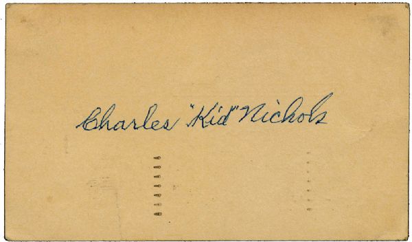 11/13/52 CHARLES "KID" NICHOLS SIGNED GOVERNMENT POSTCARD
