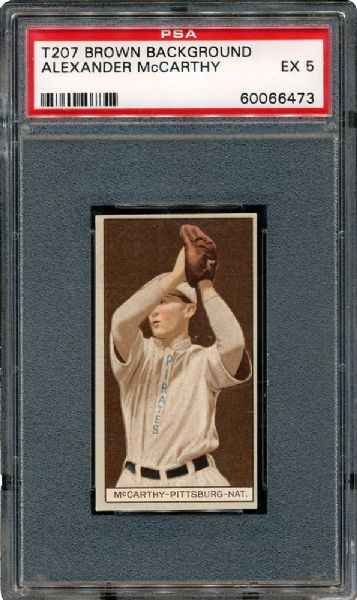 1912 T207 BROWN BORDER ALEXANDER MCCARTHY (RED CYCLE BACK) EX PSA 5