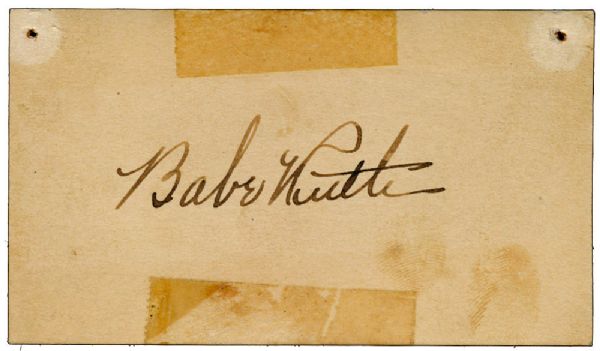 BABE RUTH SIGNED BUSINESS CARD