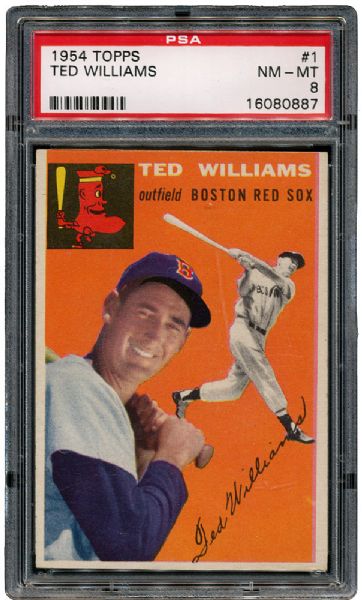 1954 TOPPS #1 TED WILLIAMS NM-MT PSA 8