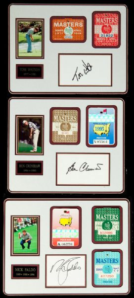 TWENTY ONE CUT SIGNATURES OF PAST MASTERS WINNERS AND TOURNAMENT PASSES