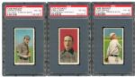 1909-11 T206 VG-EX PSA 4 LOT OF (5) HALL OF FAMERS - BENDER, CLARKE, EVERS, TINKER, WALLACE
