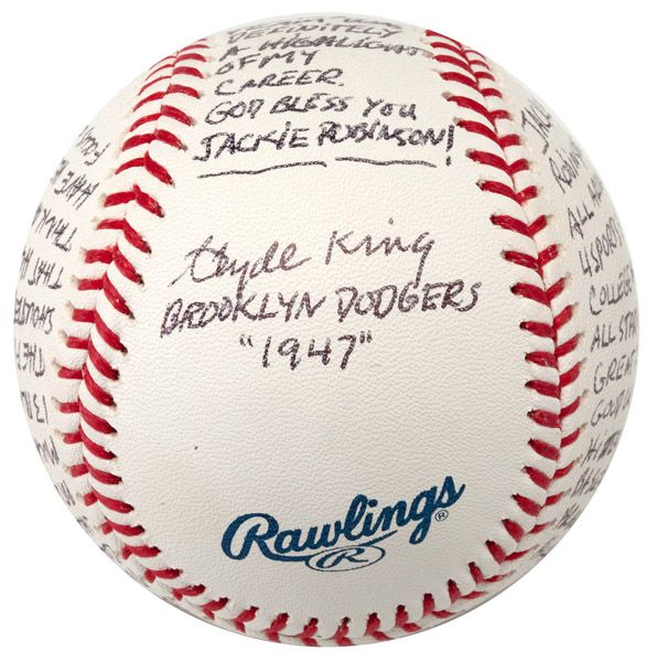 CLYDE KING AUTOGRAPHED JACKIE ROBINSON TRIBUTE BALL