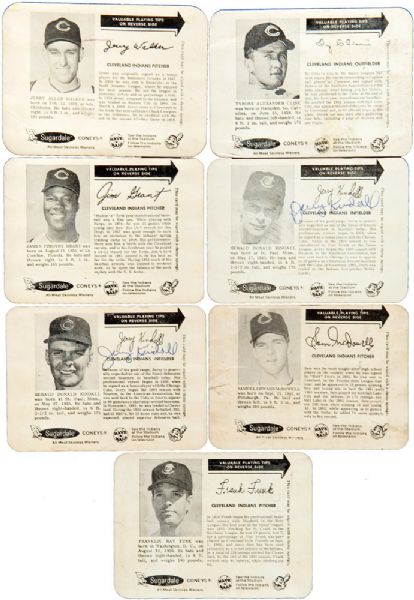 1962 & 1963 SUGARDALE WIENERS LOT OF (7) CLEVELAND INDIANS
