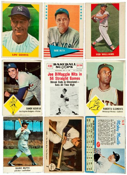1960-63 FLEER, POST, LEAF, GOLDEN PRESS, ETC, LOT OF (546) CARDS INCL. 1963 FLEER COMPLETE SET