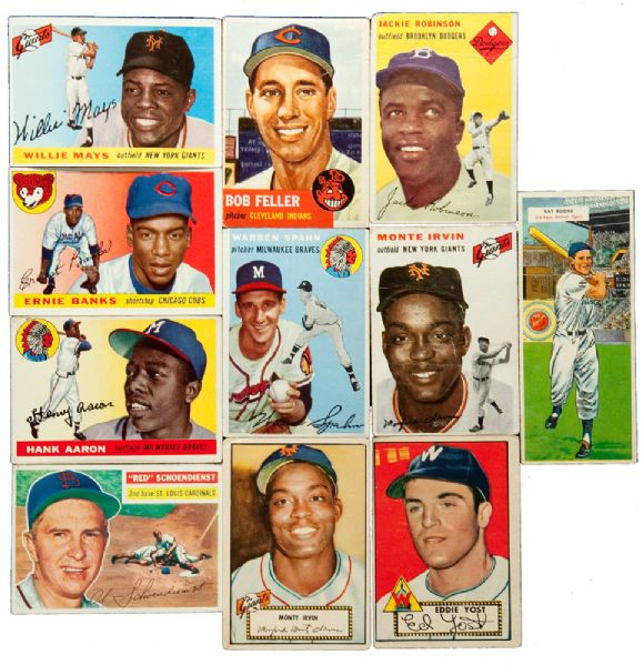 1952-56 TOPPS BASEBALL CARD LOT OF (449) CARDS