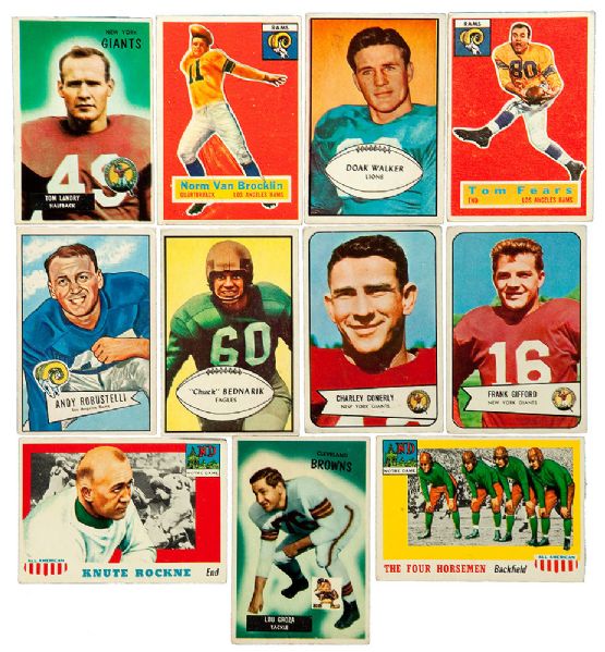 1948-56 MAINLY BOWMAN AND TOPPS FOOTBALL LOT OF (820) PLUS MORE