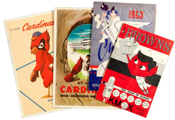 1940S-50S CARDINALS (17), CUBS (5), BROWNS (2), WHITESOX (2), AS PROGRAM LOT OF (27) PLUS MORE