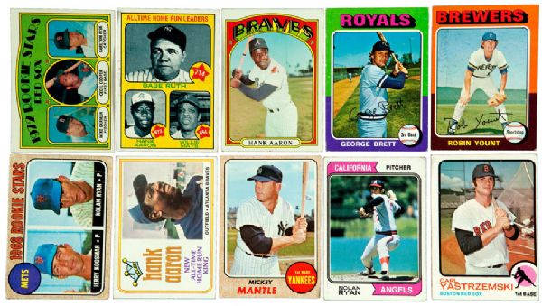 1968, 1972, 1973, 1974, 1975 AND 1981 TOPPS NEAR AND PARTIAL SETS PLUS MORE