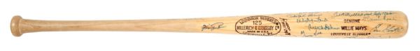 WILLIE MAYS MODEL BAT SIGNED BY (43) HALL OF FAMERS