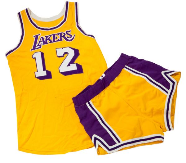 CIRCA 1974-75 PAT RILEY LOS ANGELES LAKERS GAME WORN HOME JERSEY