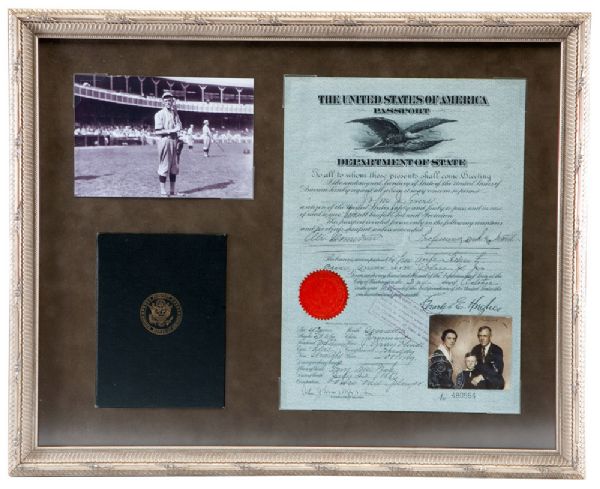 1924 JOHNNY EVERS MULTI-SIGNED PASSPORT DISPLAY
