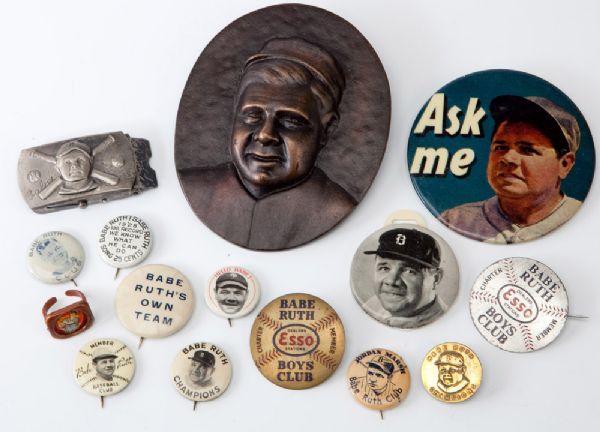 BABE RUTH VINTAGE PINS AND PREMIUMS LOT OF 15 