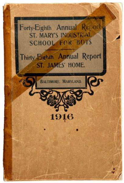 1916 ST. MARYS INDUSTRIAL SCHOOL FOR BOYS YEARBOOK FEATURING BABE RUTH
