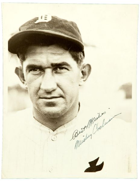 MICKEY COCHRANE AUTOGRAPHED 6-1/2" BY 8-1/2" PHOTOGRAPH