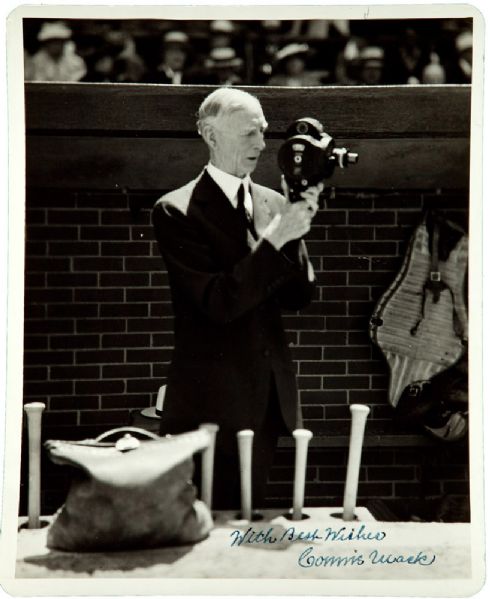 CONNIE MACK AUTOGRAPHED 8" BY 10" PHOTOGRAPH BY GEORGE BURKE