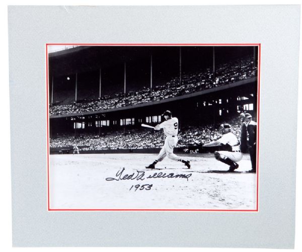 TED WILLIAMS AUTOGRAPHED PHOTO W/ 1953 NOTATION