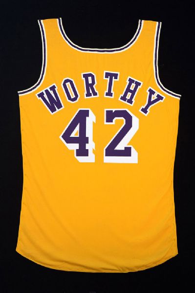 JAMES WORTHY DISPLAY JERSEY FROM THE GREAT WESTERN FORUM