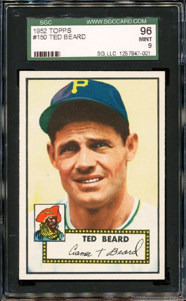 1952 TOPPS #150 TED BEARD MINT SGC 96