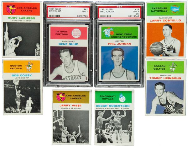 1961-62 FLEER BASKETBALL LOT OF (24) DIFFERENT WITH 10 HALL OF FAMERS