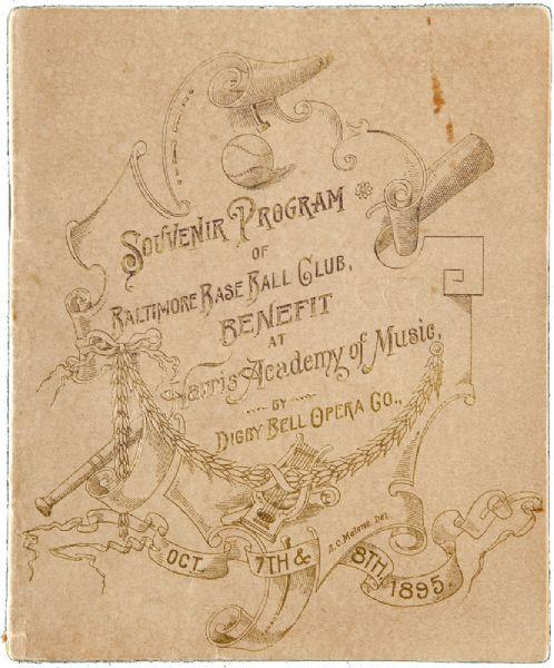 WILLIE KEELERS OWN 1895 BALTIMORE BASE BALL CLUB (N.L. CHAMPIONS) BENEFIT SOUVENIR PROGRAM  - FEATURING TEAM COMPOSITE PHOTO