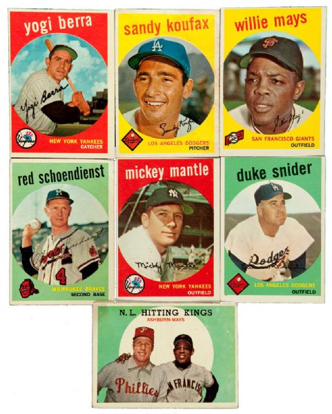 LOT OF (84) 1950S & 60S MOSTLY MID-LOWER GRADE STAR CARDS INCLUDING 3 MANTLES