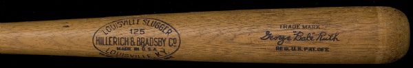 c. 1921-31 Babe Ruth Game Used H&B Bat From the Estate of Famed Composer Peter DeRose (MEARS A10)  