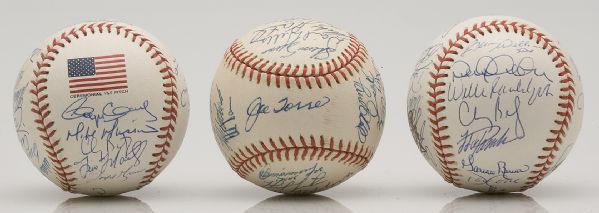 1998, 2000, 2001 New York Yankees Team Signed Baseballs  