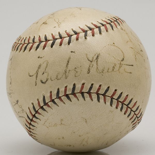 1929 New York Yankee Team Signed Baseball w/ Ruth and Gehrig  