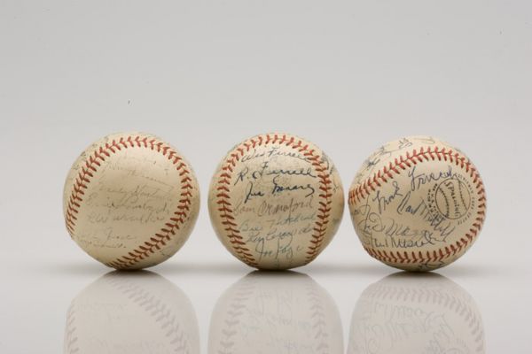 Three Hall Of Fame "Old Timers" Signed Baseballs