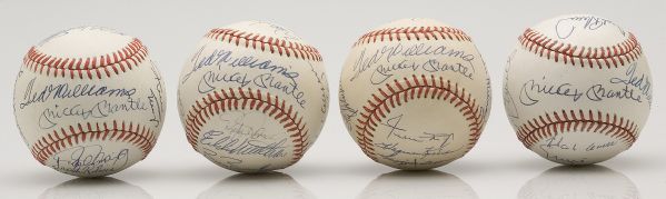Lot of Four 500 Home Run Club Autographed Baseballs  