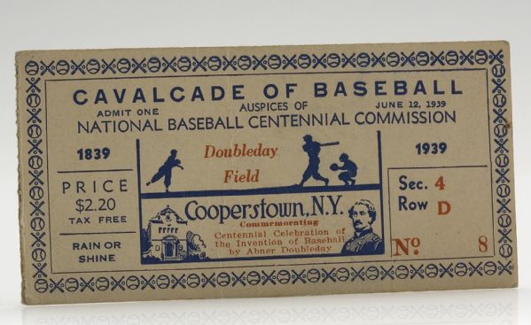 1939 Cavalcade Game Ticket Signed By Ott, Johnson, Dean, Mack and Others 