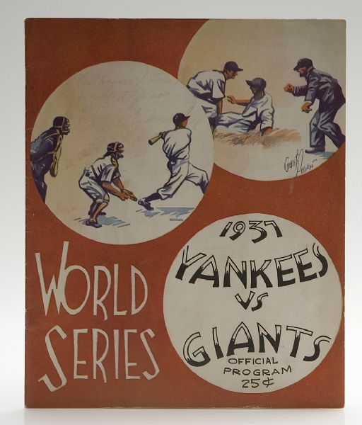 1937 New York Yankees v. New York Giants World Series Program 