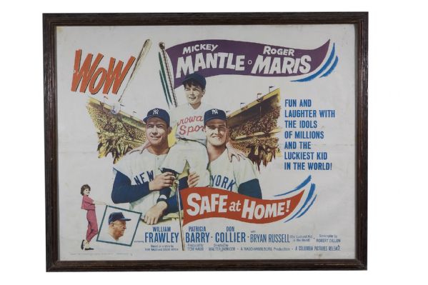 1962 "Safe at Home" Half Sheet Movie Poster - Mantle and Maris 