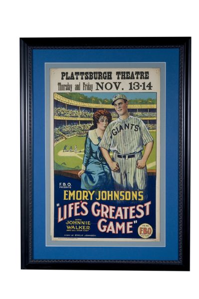 1924 "Lifes Greatest Game" Theatre Advertising Display