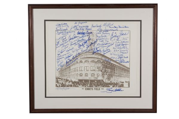Ebbetts Field 13x16 Print Signed by Brooklyn Dodger Greats 